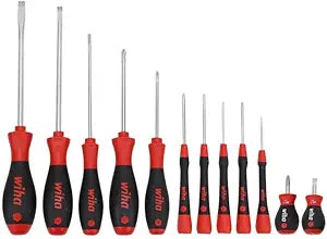 Wiha 30282 12 Piece Screwdriver Set - PicoFinish Precision, SoftFinish Standard and Stubby