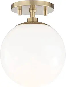 Mitzi H105601-AGB Stella - 1 Light Semi Flush 9 inches Tall and 7 inches Wide - Aged Brass