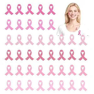 240Pcs Glitter Pink Ribbon Breast Cancer Face Tattoos