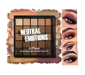 Nude Neutral Eyeshadow Palette Makeup Matte Shimmer Smokey Naked Gold 25 Shades Eye Shadow Palette Warm Brown Looks High-Pigment Natural-Looking Long-Lasting Waterproof Blendable for Hazel Brown Eyes