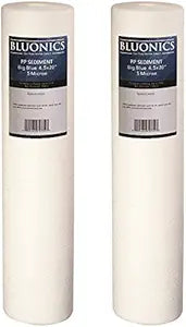 BLUONICS 4.5" x 20" Sediment Replacement Water Filters Package of 2 (5 Micron) Standard Size Whole House Cartridges for Rust, Iron, Sand, Dirt, Sediment and Undissolved Particles
