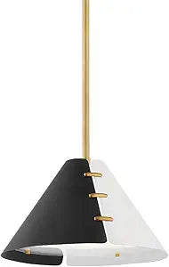 Hudson Valley KBS1352701S-AGB Transitional One Light Pendant from Split Collection in Brass - Antique Finish,