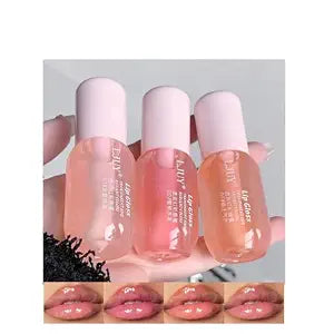 3 Pcs Lip Gloss Oil Set, Mint Flavor Hydrating Lip Oil Glossy and Shiny Lip Primer Moisturizer Transparent Lipgloss for Women Girls (clear)