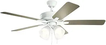 330016MWH Basics Pro Premier 52'' Ceiling Fan with LED Lights, Matte White