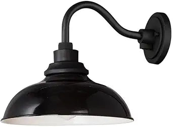 Maxim Lighting Granville 1-Light Wall Sconce | Gloss Black/Black Aluminum Finish | Aluminum Shade | Industrial Indoor Light Fixture | Ideal for Hallways, Bedrooms & Bathrooms | 35114GBBK