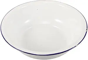 Vintage Enamel Wash Basin, 12.59 Inch Foot Soaking Basin, Multi-Use Enamelware for Face Washing, Foot Bath, Laundry, Kitchen, and Bathroom, Church Ceremony & Farmhouse Decor Metal Tub Bowl