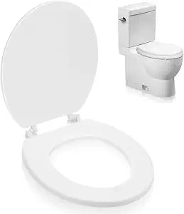 Balacoo Padded Toilet Seat, Elongated Foam Toilet Seat, White, 16.9 in