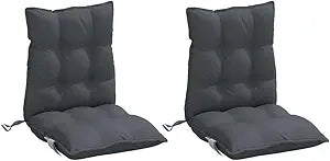 vidaXL Lowback Chair Cushions 2 Pcs - Anthracite Oxford Fabric Water- Seat Pads - Indoor/Outdoor Garden Patio Furniture - 39.4"x19.7"x2.8"