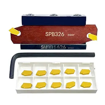 Lathe Turning Tools Slotted SPB26-3, Cutting Insert Lathe CNC SPB Grooving Cut-Off Tool with 12 pcs SP300 Carbide Inserts and 1pc SMBB1626 Grooving Parting Blade Plate