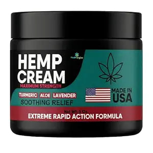 Hemp Cream Maximum Strength - Soothing Muscle, Back, Knees-Made In USA