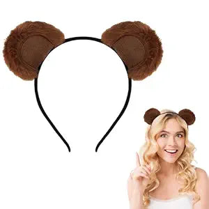 Brown Bear Ears Headband for Women Cute Bear Hairband Ear Bear Animal Cosplay Plush Bear Headband Halloween Costume Headwear