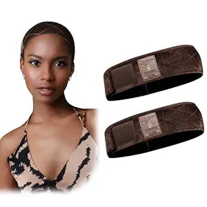 Dreamlover Wig Grip Band for Half Wig, 2 PCS Wig Bands, Dark Brown