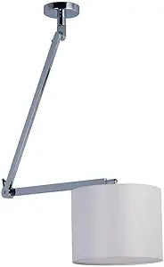Maxim Lighting Hotel 25" 1-Light Pendant Light | Polished Chrome Finish | Wafer Linen Shade | Transitional Pendant Light | Ideal for Kitchen Islands & Dining Rooms | 60135WAPC
