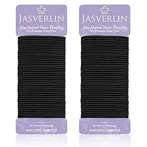 JASVERLIN Small Hair Elastics, Black Hair Ties Ponytail Holder Fine Thin Medium Hair No Pull Long Lasting Braid Hair Styling Rubber Bands for Women 8-14 Girl Men 2mm 80 Pieces (Black)