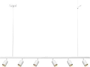Globe Electric 64000124 55" 6-Light Adjustable Height Track Lighting, Matte White, Pivoting Heads, Modern Ceiling Light for Kitchen, Hallway or Dining Room, Dimmer Switch Compatible