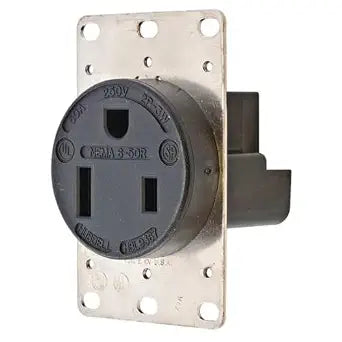 Hubbell Wiring Device-Kellems Receptacle,Single,50A,6-50R,250V,Black