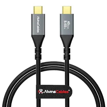 Alvin's Cables USB-C Cable, USB4.0 Type C, 40Gbps Data Transfer, 30cm