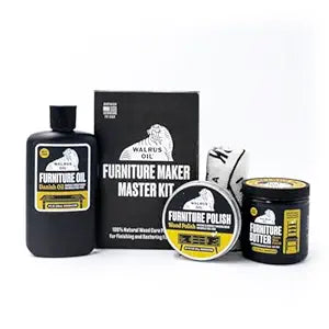 WALRUS OIL - Furniture Maker Master Kit Includes Paste Wax Finish, Danish Oil, Furniture Polish, Buffing Rag, and Special Box