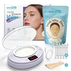 Waxfans At Home Waxing Kit for Women, Mini Wax Pot with 100g Face Wax Beads