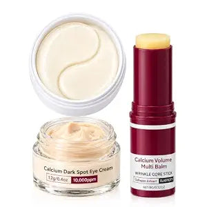 Calcium Volume & PDRN Eye Care Set - 60 Eye Patches, Eye Stick & Eye Cream
