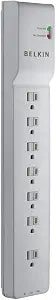 Belkin Power Strip, Belkin Surge Protector with 7 AC Multiple Outlets, 6 ft Long Heavy Duty Extension Cord for Home, Office, Travel, Laptop, Computer Desktop & Phone Charger - White (2320 Joules), 6'