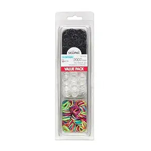 Scunci by Conair Hair Ties - Clear Elastics - Hair Accessories for Women - Black, Clear & Multi-color - 2000 Count