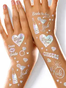 Bachelorette Temporary Tattoos, 108 Count, Iridescent Bridal Party Favors
