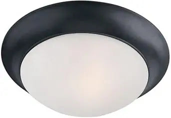 Maxim Lighting Essentials 14" 2-Light Flush Mount | Black Finish | Frosted Glass Shade | Contemporary Flush Mount | Ideal for Bedrooms, Hallways & Entryways | Dimmable Damp Rated | 5851FTBK