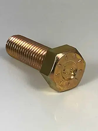 1/4-20 x 3/4 Hex Head Cap Screws, Alloy Steel Grade 9, Zinc Yellow Plating (Quantity: 100 pcs) - Coarse Thread UNC, Fully Threaded, Length: 3/4 Inch, Thread Size: 1/4 Inch