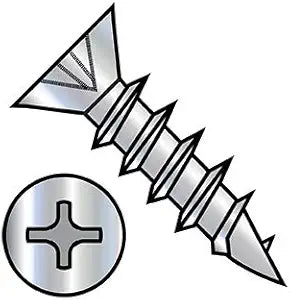 5X5/8 Phillips Flat Hinge Screw Coarse Thread Fully Threaded Steel Nickel Finish (Pack Qty 10,000) BC-05C10DPFDNCC by Shorpioen