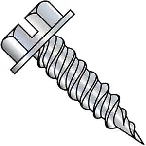 1/4-10X3 Slotted Ind Hex Washer 3/8" Across The Flats Full Thread Self Piercing Screw Zinc Needle Pt (Pack Qty 500) BC-1448PSW by Shorpioen
