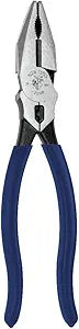 Klein Tools 12098 High Leverage Universal Lineman Combination Pliers with Crimping Die, Toothed Pipe Grip, Induction Hardened Knives, 8-Inch