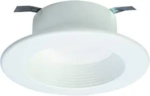 RL 4 in. White Integrated LED Recessed Ceiling Light Fixture Retrofit Baffle Trim with 90 CRI, 3000K Soft White
