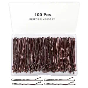100Pcs Bobby Pins Brown, 2 Inch Hair Pins Kit for Women Girls Kids