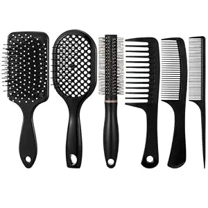 6Pcs Hair Brushes for Women Hair Comb Set Detangler Brush for Men and Women Wet Dry Curly Straight Hair