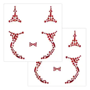 Doneace Halloween Face Gems Jewels, Day of the Dead Face Temporary Clown Tattoos Rhinestone Crystal Stones Body Gems Makeup Stickers for Halloween Festival Rave Party Outfit 2 Pack