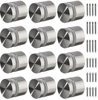 12 Pack LukLoy SS316 Solid 1.32lb Heavy Duty Glass Railing Standoff Hardware for Balcony Stair Balustrade, 2" Stair Glass Railing Standoffs Pins (Marine Grade)