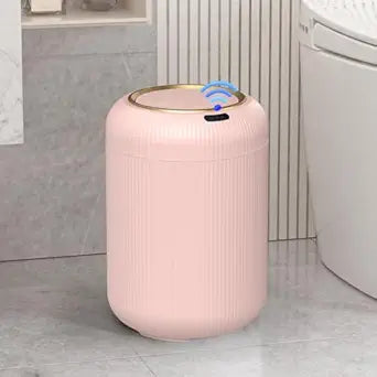 Smart Bathroom Trash Can with Lid3 Gallon Bathroom Garbage Can Automatic TouchlessMotion Sensor Trashcan, Baby Diaper Trash Bin, Mini Pink Waste Basket for Bedroom, Kitchen, Restroom, Office
