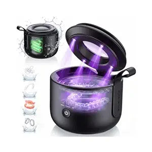 Cordless Ultrasonic Retainer Cleaner Machine, 45kHz & 4 UV Lights