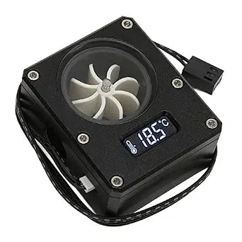 PC Water Cooling Meter, 12V 3pin G1/4 Thread Acrylic Rustproof Computer Meter Indicator for PC Computer Water Cooling System(Black)