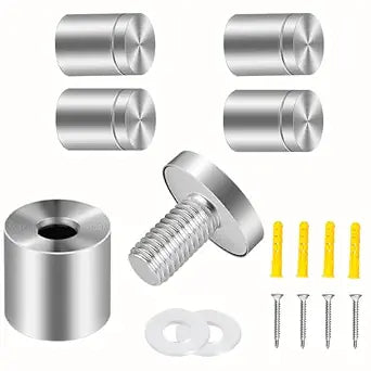 Standoff Screws for Acrylic, Glass & White Board - Stainless Steel, 4 x 1 x 1 in