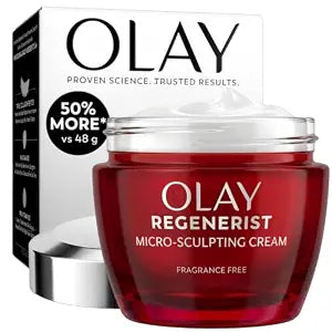 Olay Face Moisturizer, Regenerist Micro-Sculpting Cream for Women, Fragrance-Free - Anti-Aging, Anti-Wrinkle, Firming Skin Care - Triple Collagen Cream, Peptide, Hyaluronic Acid, Niacinamide, 2.6oz