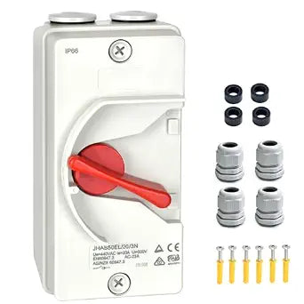 Disconnect Switch 3Pole 500VAC IP66 Waterproof Outdoor Isolation Switch 20A