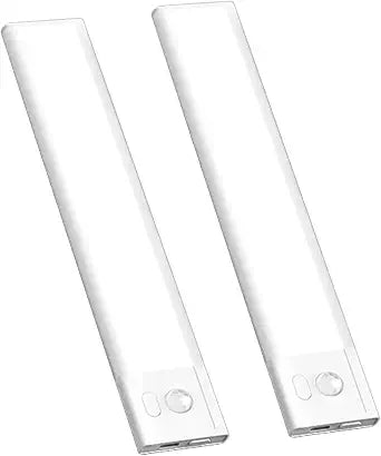 2 Pack Under Cabinet Lighting, 3 Colors & Dimmable Motion Sensor Light Indoor, 900mAh Rechargeable Under Cabinet Lighting Magnetic for Kitchen, Stairs, Closets, White(ABS+PC)