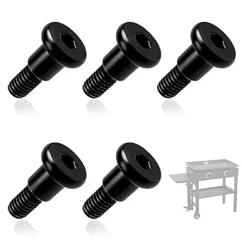 5-Pack Short M6 Step Bolt Compatible with Blackstone Gas Griddles 1785, 1868, 1901, 1902, 1916, 1962, 1963, 2022, 2023, 2085, 2151, 2177 Replacement for Gas Griddles with Side Shelves