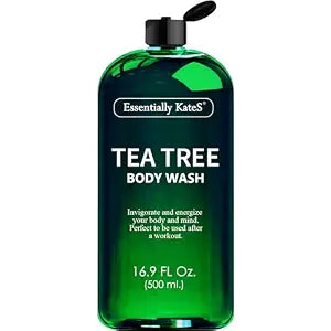 Essentially KateS Tea Tree + Peppermint Body Wash – Refreshing Daily Cleanser for Men & Women – Cleanses, Refreshes & Helps Maintain Fresh-Feeling Skin - 16.9 Fl Oz