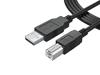 PWR+ 6Ft Long USB-Printer-Cable 2.0 for HP OfficeJet LaserJet Envy; Canon Pixma; Epson Workforce Stylus Expression Home; Brother; Silhouette Cameo Dell Scanner Fax High Speed Cord
