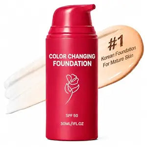 Smoochie Color Changing Foundation: Korean foundation for Mature Skin (Red)
