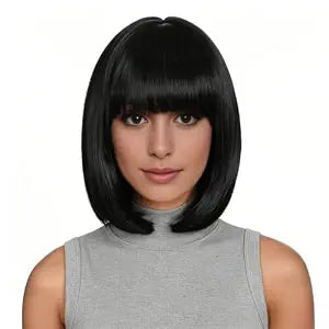 Bob Wig Straight Shoulder Length Hair with Bangs for Women Cosplay