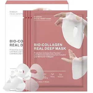 Bio-Collagen Face Mask, Real Deep Hydrating Collagen Overnight Mask, Face Masks Skincare, Facial Sheet Masks for Skin care, Pore Minimizing, Firming, and Moisturizing.